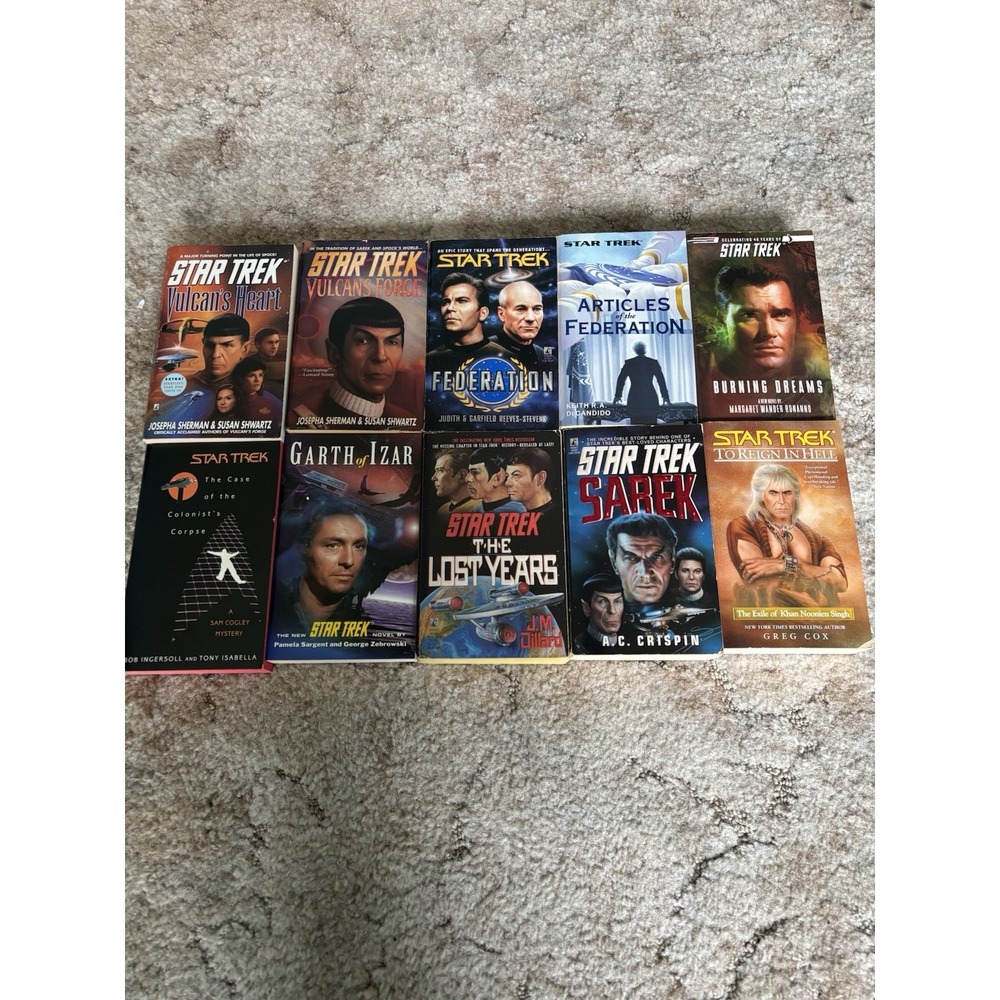 Star Trek Deep Lore Book Lot (10) Sarek Khan Burning Dreams Federation